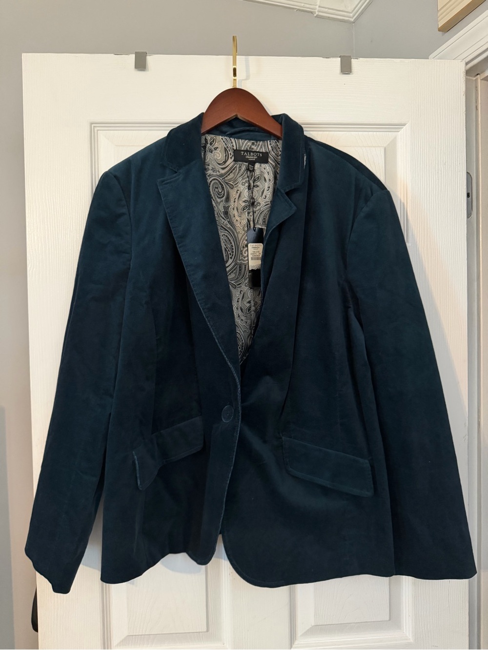Talbots Dark Teal Velvet Blazer